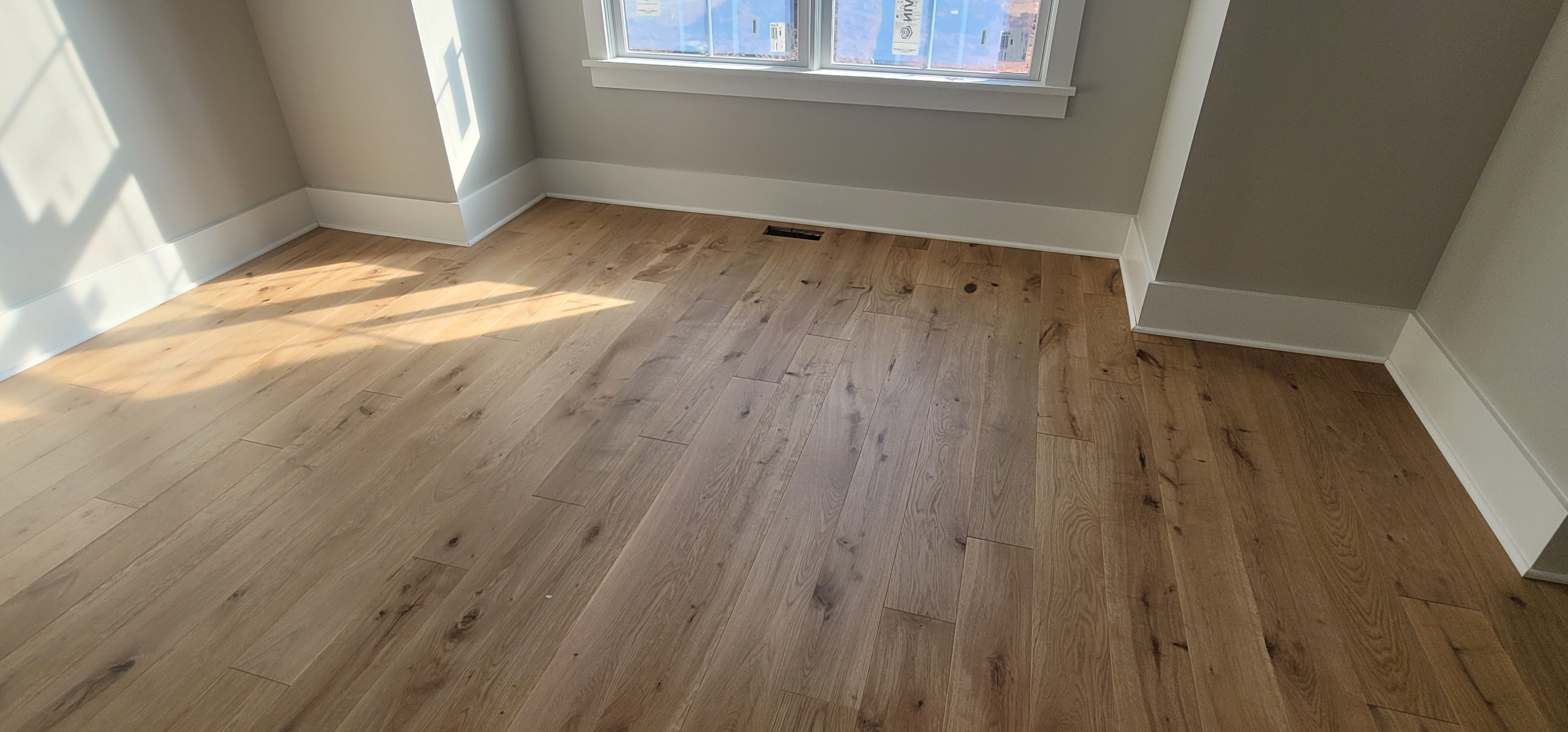 Natural White Oak Hardwood & Flush HVAC Vent Registers